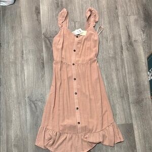 Elegant Pink Ruffle Dress